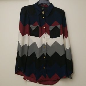Chevron Button Down